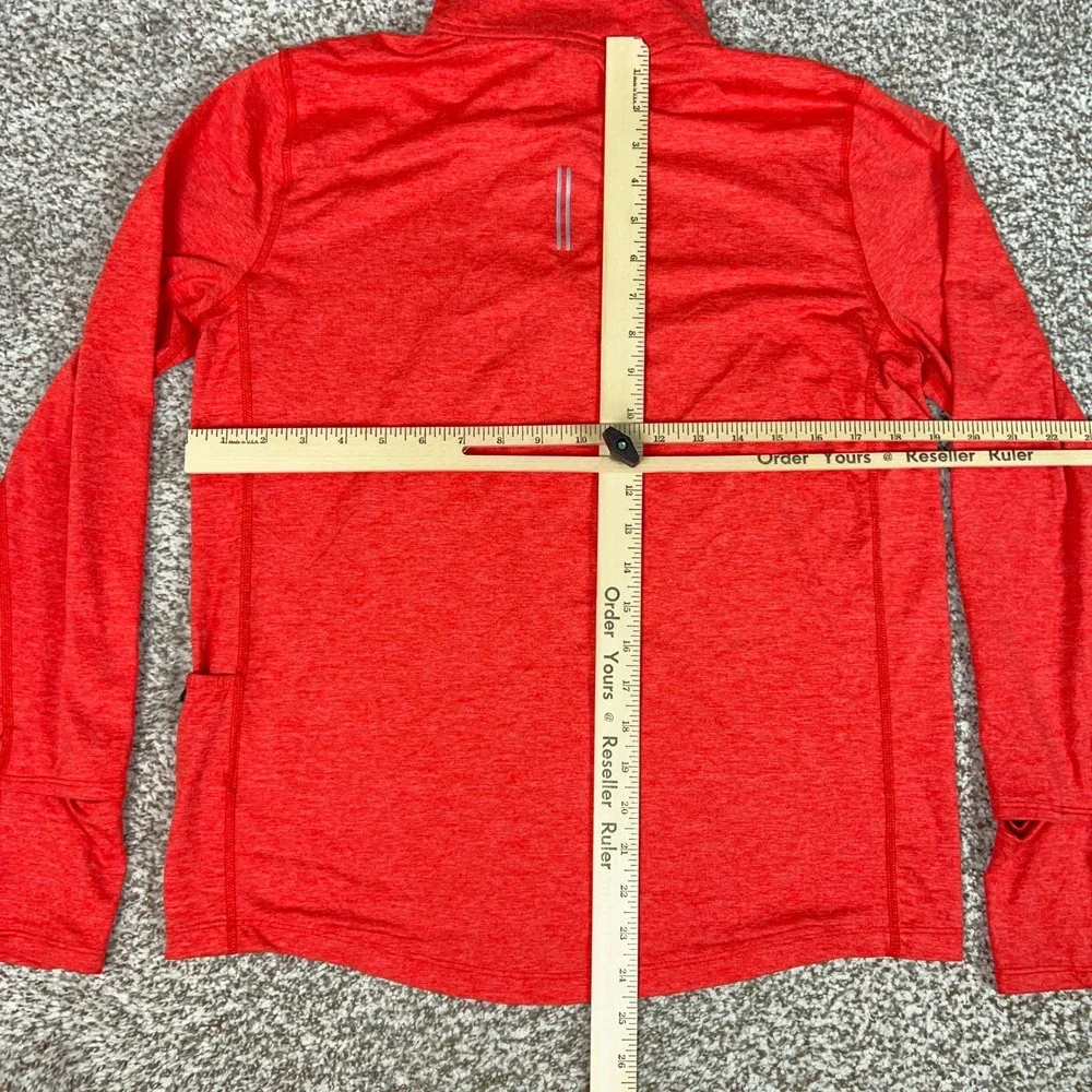 Nike Pullover Women Medium Orange Running Half Zip Dri-FIT Thumbhole Top Gym